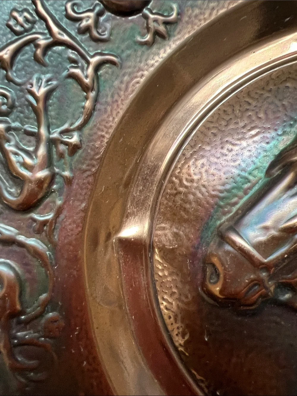 Vintage Decorative Horse Medallion Wall Plate - Copper Finish - Picture 3 of 11